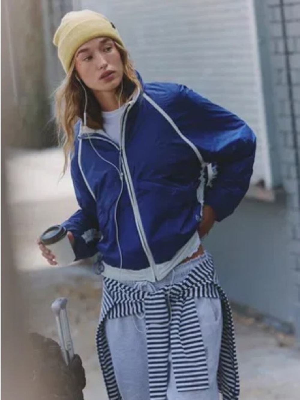 FP MOVEMENT Earth Gem Packable Jacket NWT Athlete Blue Combo